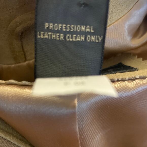 Y2K VTG Banana Republic Women Leather Suede Jacket 2 Camel Classic Retro Cowgirl - Picture 14 of 14